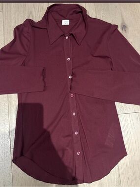 Wine Button-Up Shirt